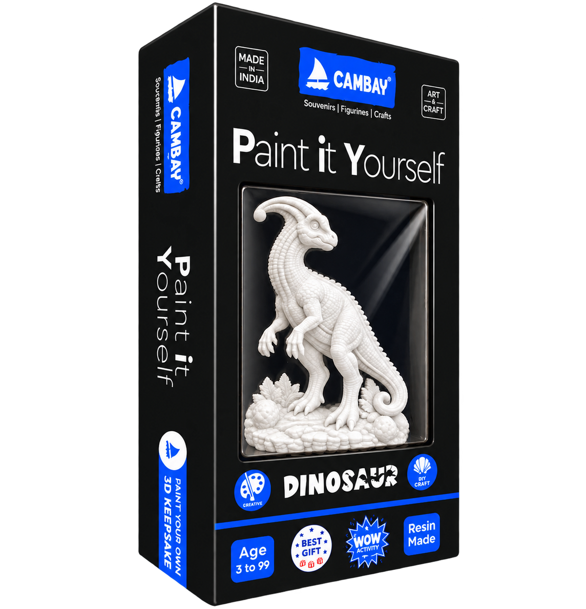CAMBAY 3D Dinosaurs Crested Dino Paint it Yourself Kit