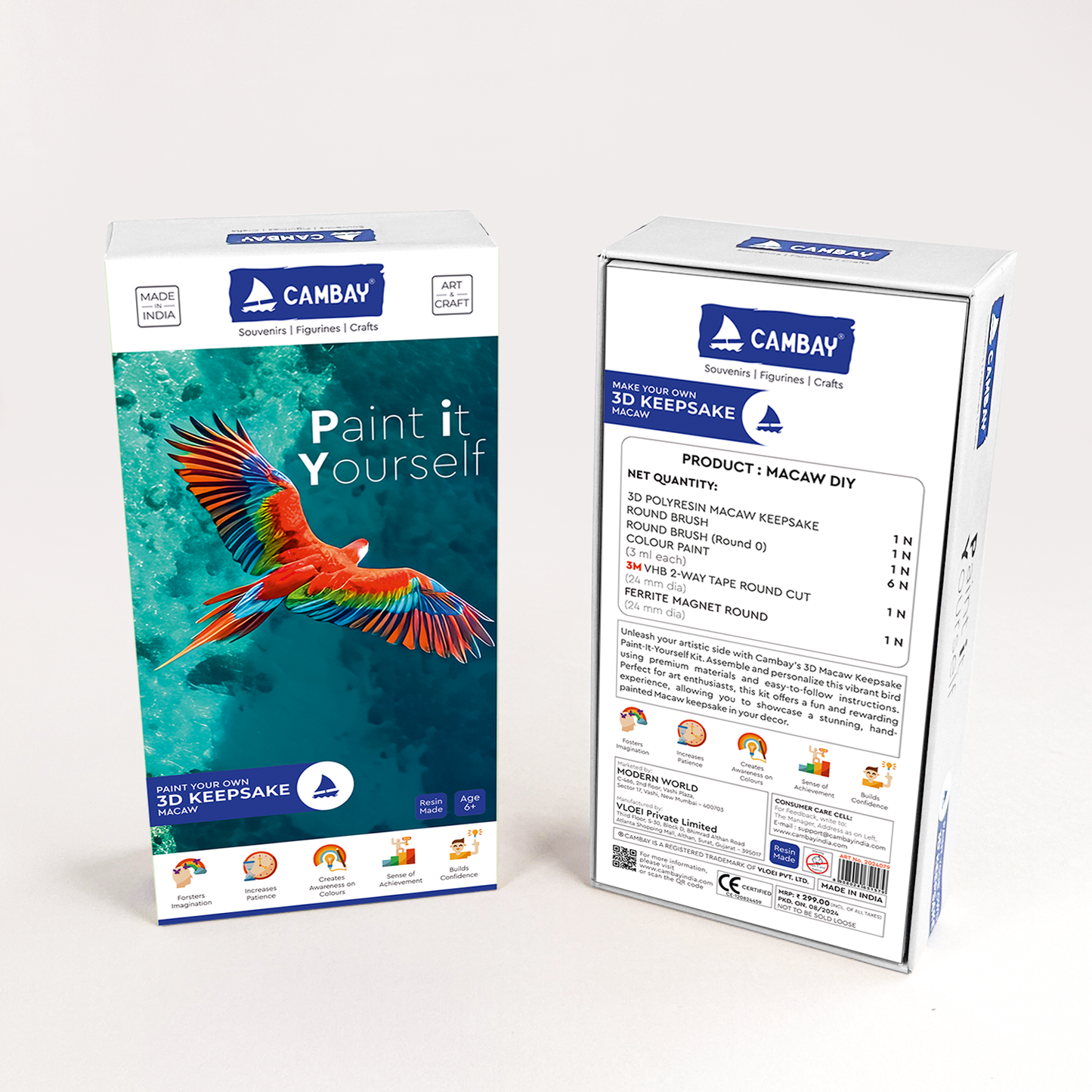 3D Macaw Paint it Yourself Kit