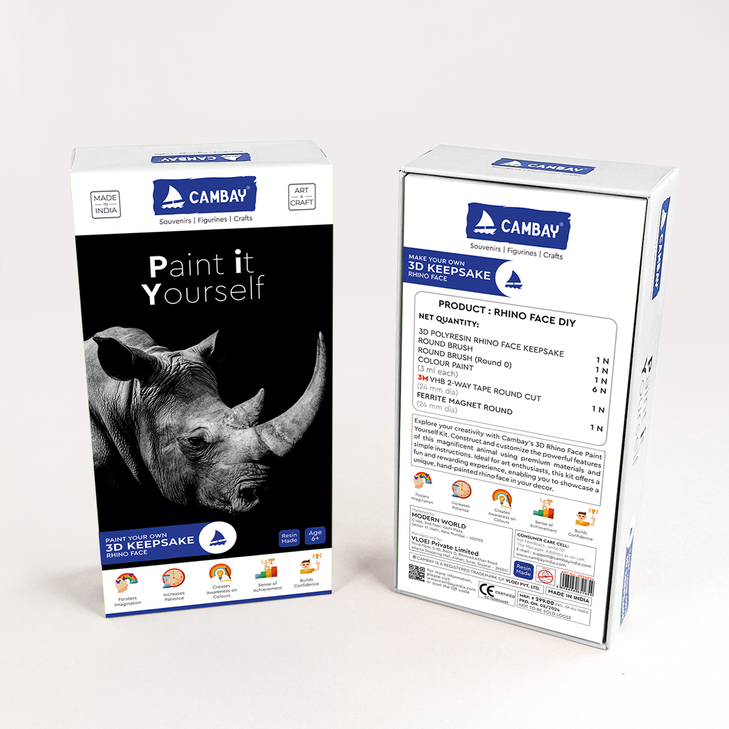 3D Rhino Face Paint it Yourself Kit