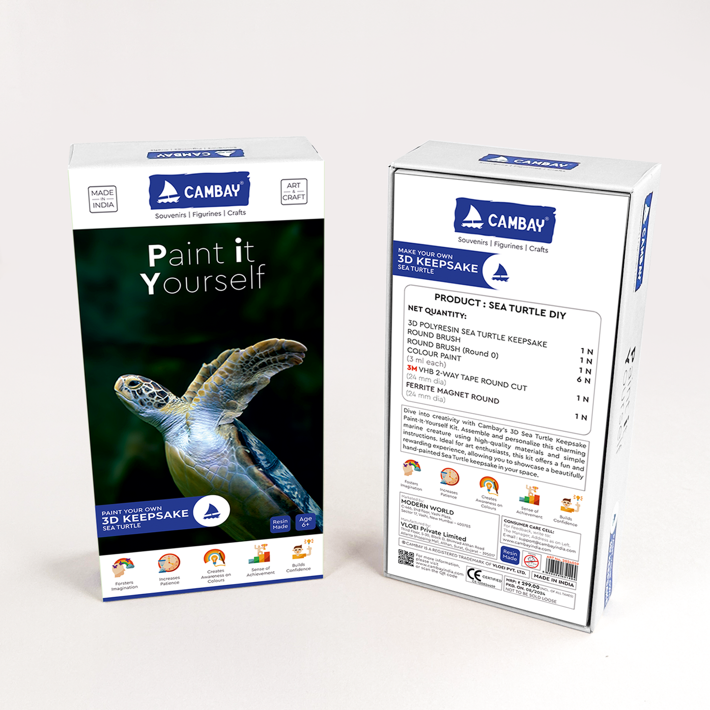3D Sea Turtle Paint it Yourself Kit