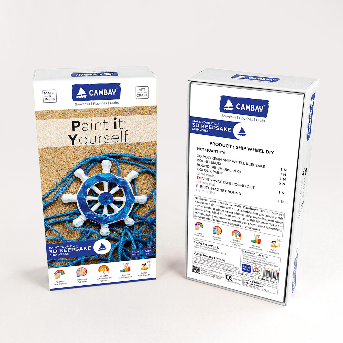 3D Ship Wheel Paint it Yourself Kit