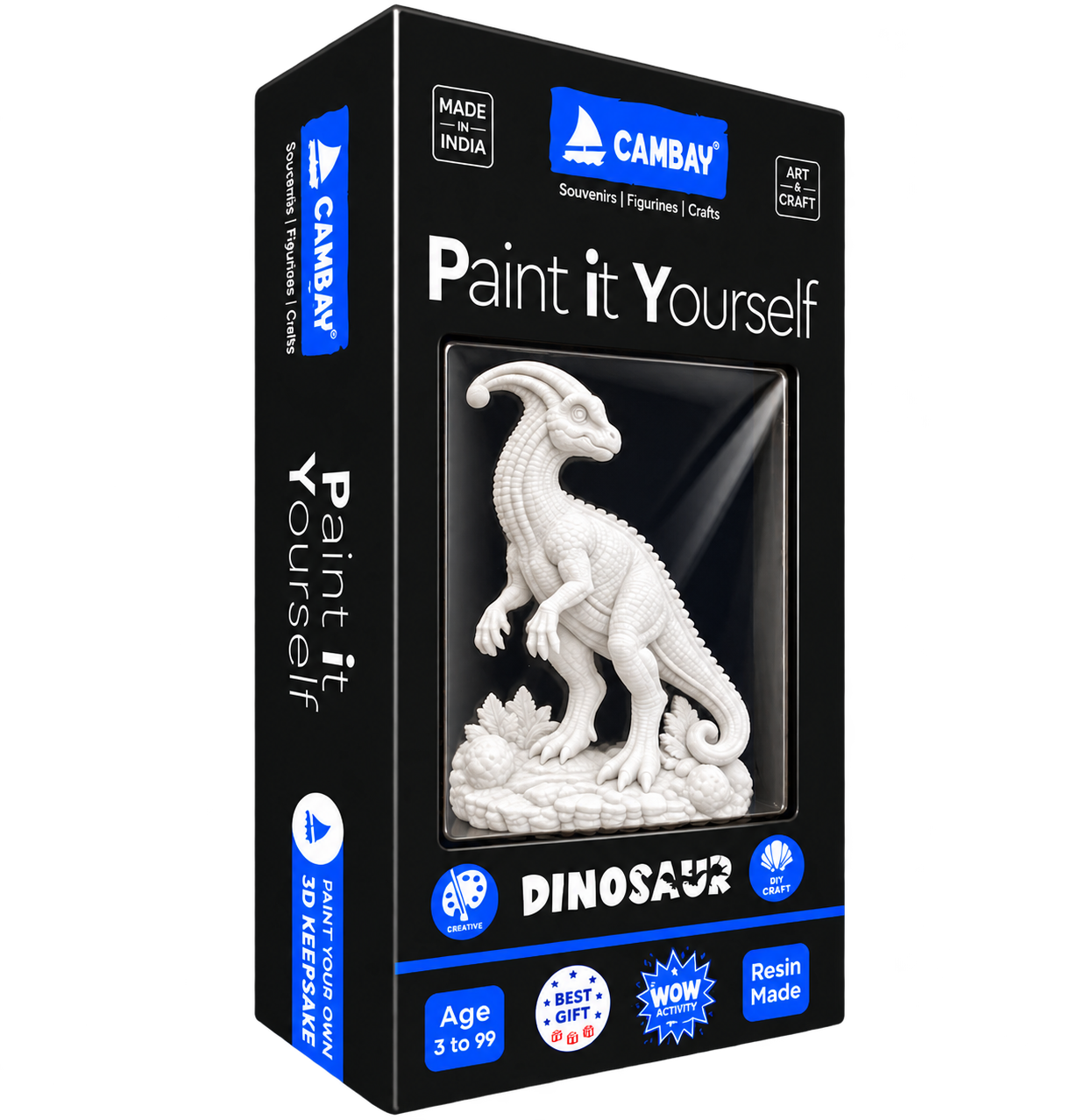 CAMBAY 3D Dinosaurs Crested Dino Paint it Yourself Kit