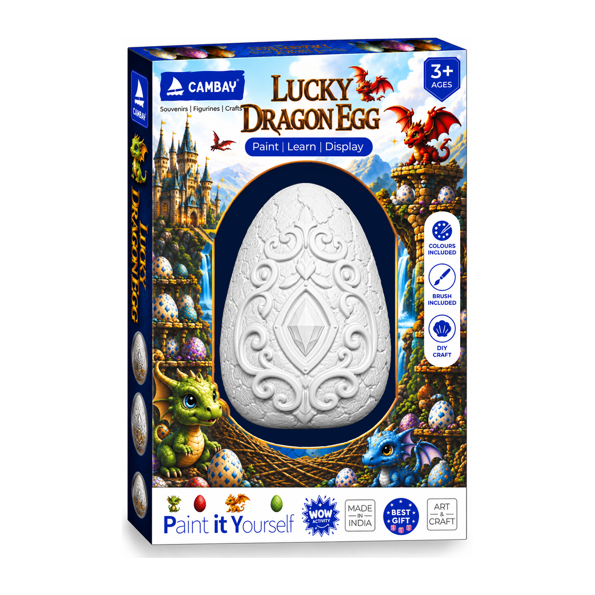 CAMBAY 3D Enchanted Crystal Lucky Dragon Egg Paint it Yourself Kit