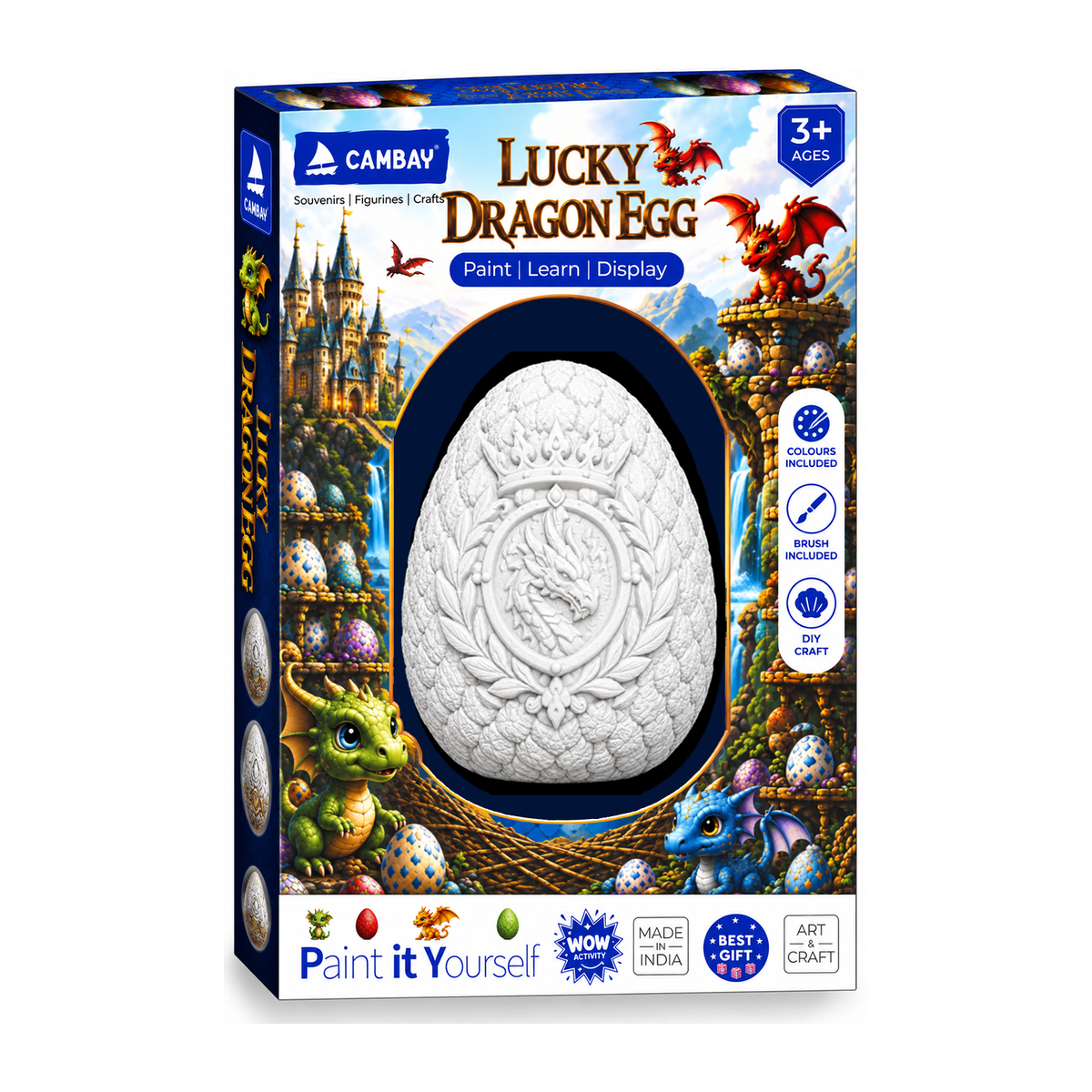 CAMBAY 3D Dragon King Lucky Dragon Egg Paint it Yourself Kit