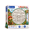 Cambay Magical Mushroom Village 'Paint it Yourself' craft kit box, showing a white circular relief of a mushroom village scene on the front, with colorful illustrated artwork and product details.