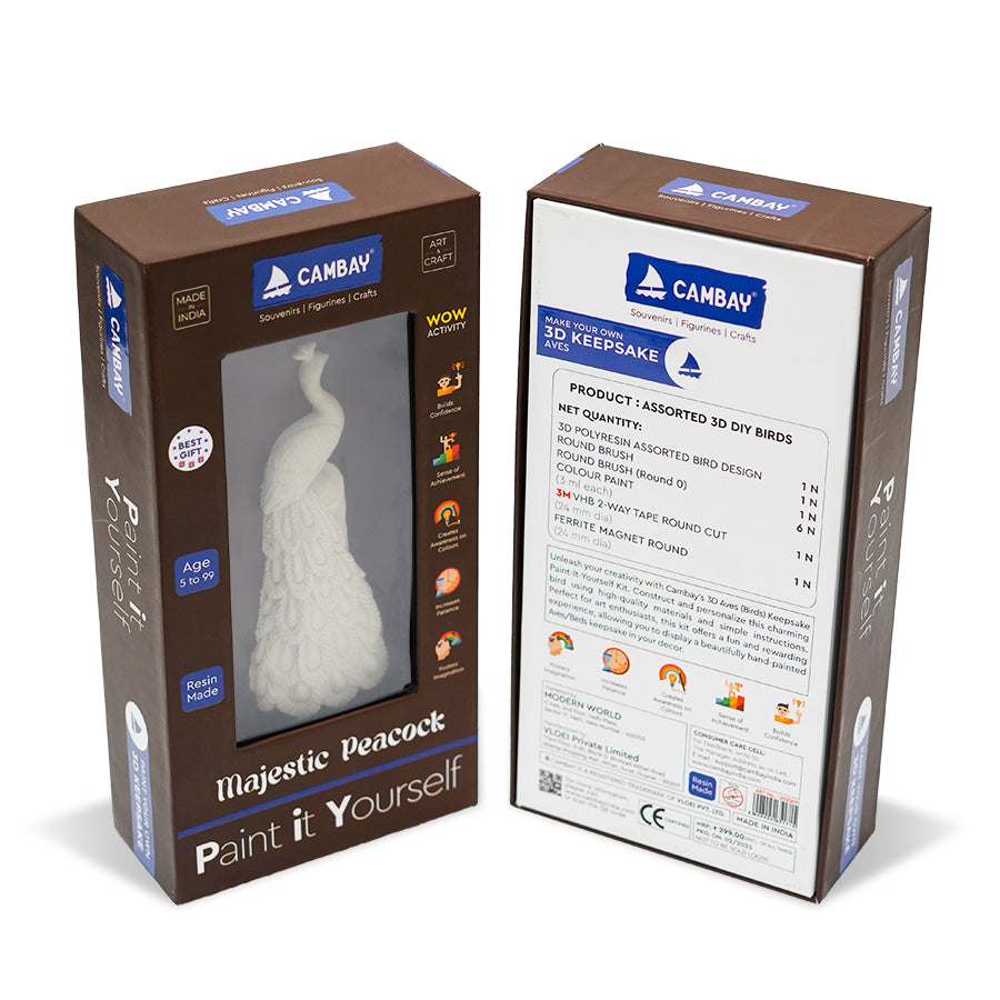 3D Peacock Paint it Yourself Kit
